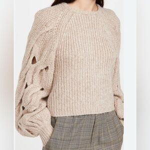 Jonathan Simkhai Textured Knit Sweater in Beige